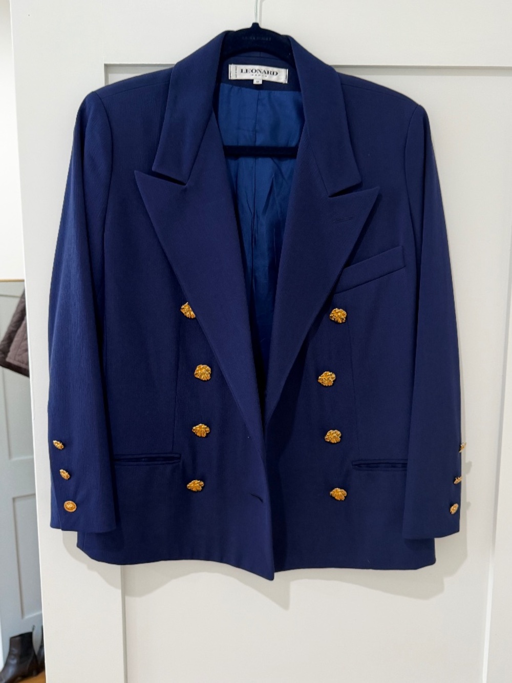 Leonard Paris Women's Royal Blue Blazer with Gold Buttons 02 X Small EUC